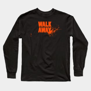 Walk Away - Splatter Logo Block Orange Long Sleeve T-Shirt